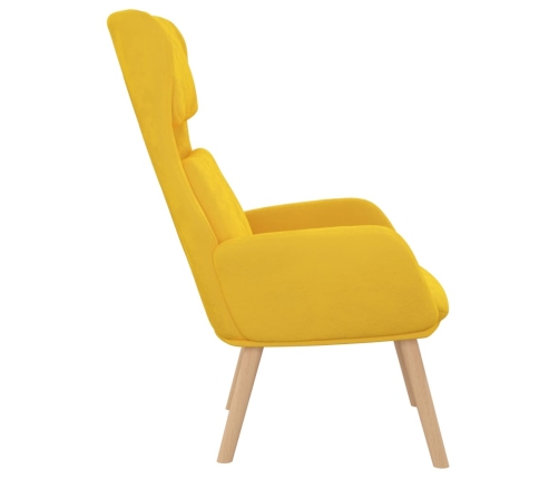 Sillón de relax de terciopelo amarillo mostaza