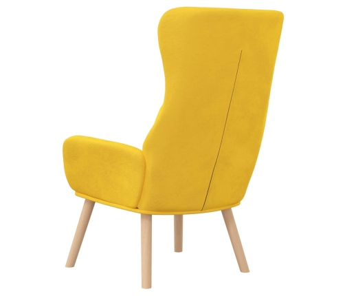 Sillón de relax de terciopelo amarillo mostaza