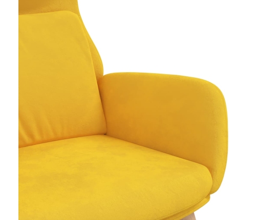 Sillón de relax de terciopelo amarillo mostaza