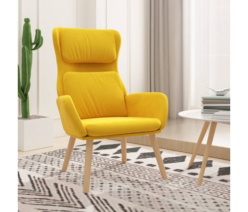 Sillón de relax de terciopelo amarillo mostaza