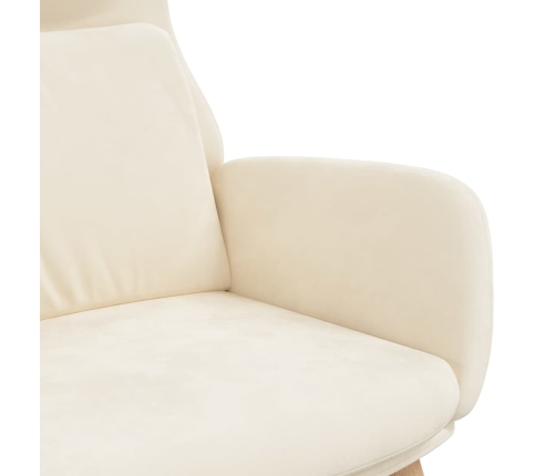 Sillón de relax de terciopelo blanco crema