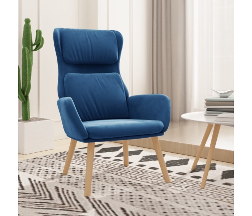 Sillón de relax de terciopelo azul