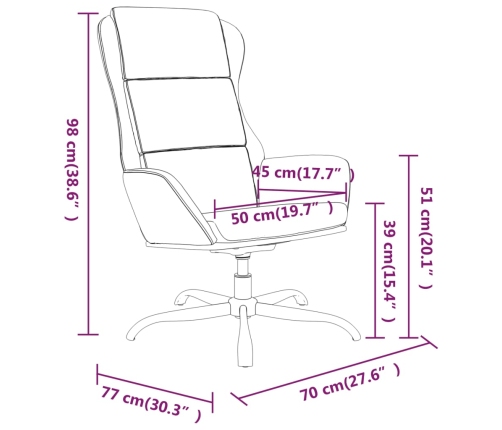 Sillón de relax de cuero sintético de ante gris claro