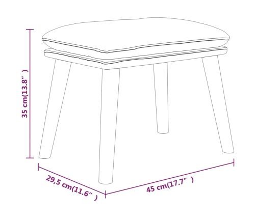 vidaXL Reposapiés de tela marrón 45x29,5x35 cm