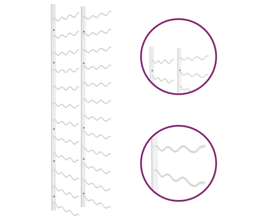 Botellero de pared para 36 botellas hierro blanco