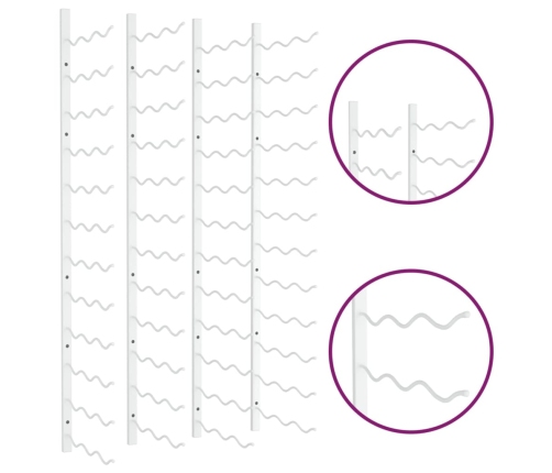 Botellero de pared para 36 botellas 2 unidades hierro blanco