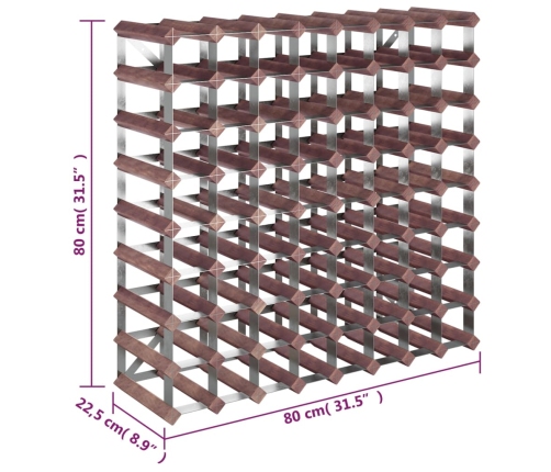 Botellero para 72 botellas madera maciza pino marrón