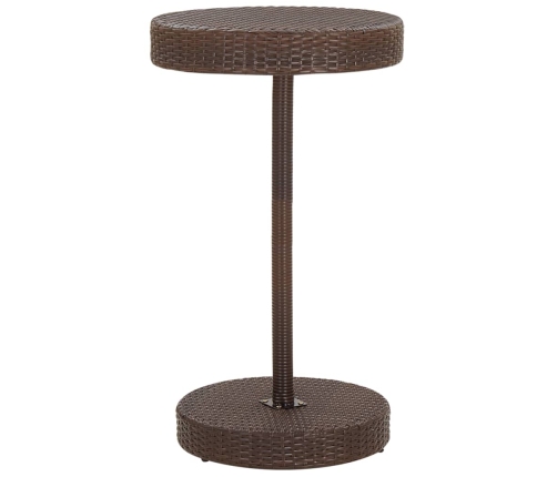 Set de bar de jardín 3 piezas y cojines ratán sintético marrón