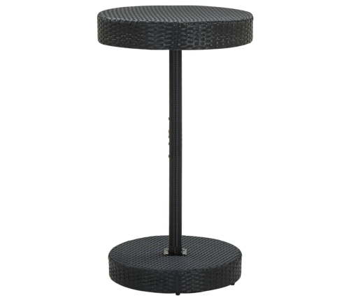 Set muebles bar jardín 3 piezas y cojines ratán sintético negro