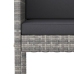 Set muebles bar jardín 3 piezas y cojines ratán sintético gris