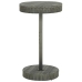 Set muebles bar jardín 3 piezas y cojines ratán sintético gris