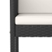 Set muebles bar jardín 5 piezas y cojines ratán sintético negro