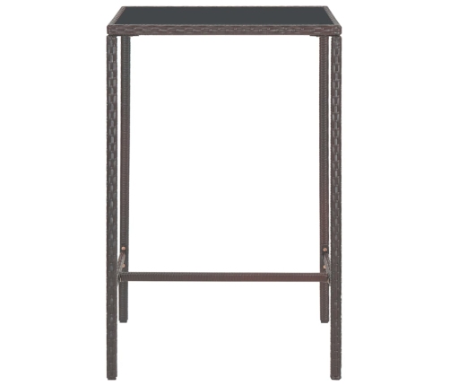 Set de bar de jardín 3 piezas y cojines ratán sintético marrón