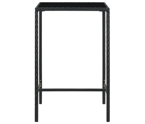 Set de bar de jardín 5 pzas y cojines ratán sintético negro