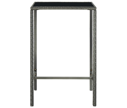 Set muebles de bar jardín 5 pzas y cojines ratán sintético gris