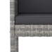 Set de muebles bar jardín 3 pzas y cojines ratán sintético gris
