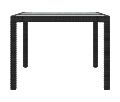 Juego de comedor de jardín 7 piezas ratán sintético negro