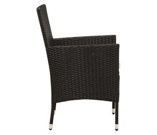 Juego de comedor de jardín 7 piezas ratán sintético negro