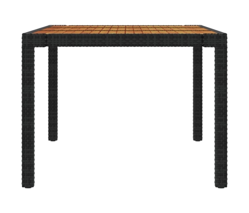 Juego de comedor de jardín 7 piezas ratán sintético negro