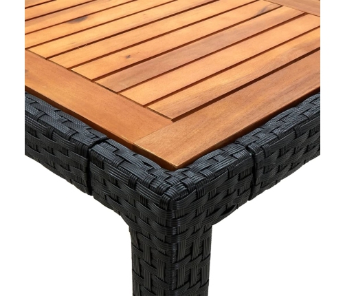 Juego de comedor de jardín 7 piezas ratán sintético negro