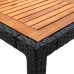 Juego de comedor de jardín 7 piezas ratán sintético negro
