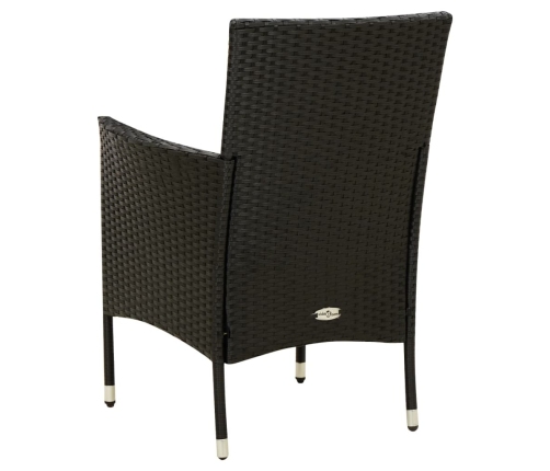 Juego de comedor de jardín 7 piezas ratán sintético negro