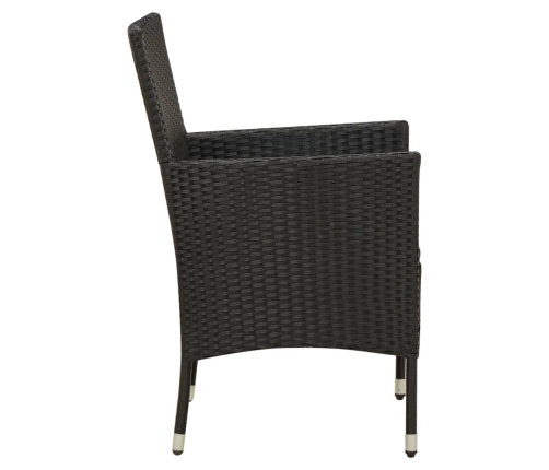 Juego de comedor de jardín 7 piezas ratán sintético negro