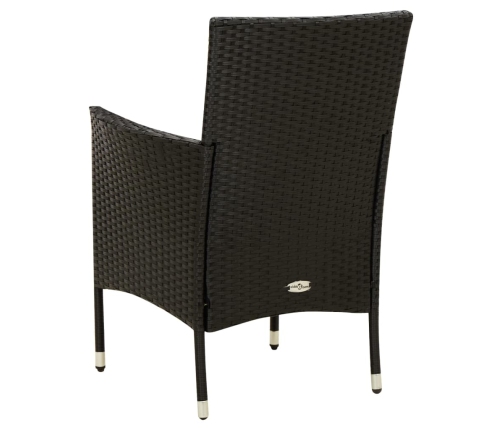 Juego de comedor de jardín 7 piezas ratán sintético negro