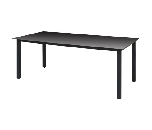 Set de comedor de jardín 9 pzas y cojines ratán sintético negro