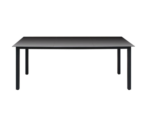 Set de comedor de jardín 9 pzas y cojines ratán sintético negro