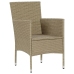 Set comedor de jardín 3 pzas con cojines ratán sintético beige