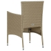 Set comedor de jardín 3 pzas con cojines ratán sintético beige
