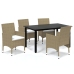 Juego muebles jardín 5 pzas con cojines ratán sintético beige