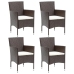 Juego muebles jardín 5 pzas con cojines ratán sintético marrón