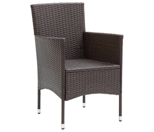 Juego muebles jardín 5 pzas con cojines ratán sintético marrón