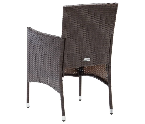 Juego muebles jardín 5 pzas con cojines ratán sintético marrón