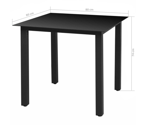Juego muebles jardín 5 pzas con cojines ratán sintético negro
