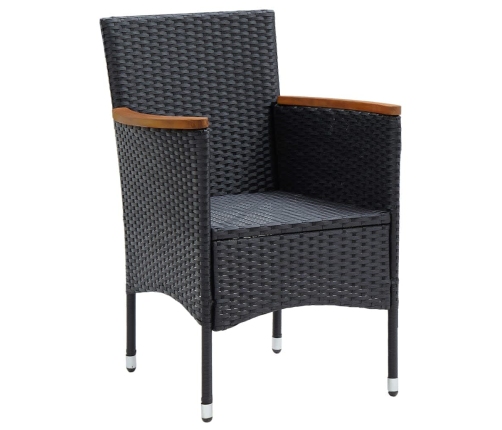 Juego muebles jardín 5 pzas con cojines ratán sintético negro