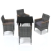 Juego muebles jardín 5 pzas con cojines ratán sintético gris