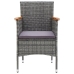 Juego muebles jardín 5 pzas con cojines ratán sintético gris