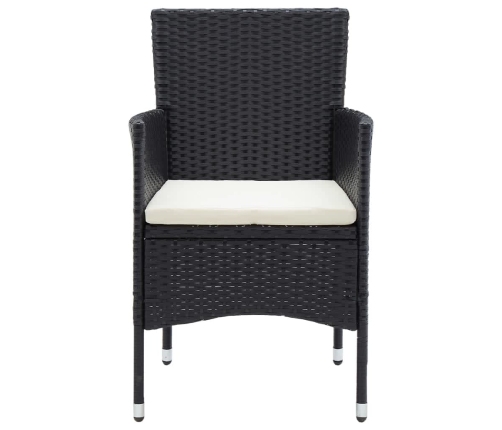 Juego muebles jardín 5 pzas con cojines ratán sintético negro