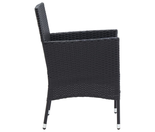 Juego muebles jardín 5 pzas con cojines ratán sintético negro