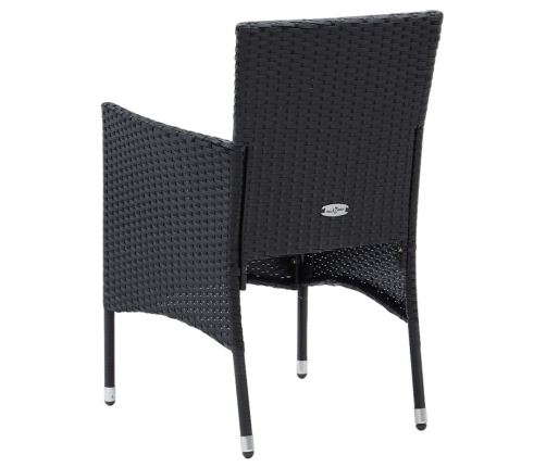 Juego muebles jardín 5 pzas con cojines ratán sintético negro