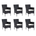 Set de comedor de jardín 7 pzas y cojines ratán sintético negro