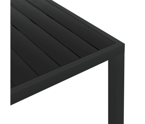 Set de comedor de jardín 7 pzas y cojines ratán sintético negro