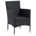 Set de comedor de jardín 7 pzas y cojines ratán sintético negro