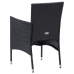 Set de comedor de jardín 7 pzas y cojines ratán sintético negro