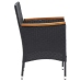 Set de comedor de jardín 7 pzas y cojines ratán sintético negro