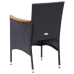 Set de comedor de jardín 7 pzas y cojines ratán sintético negro