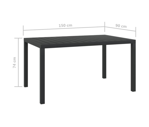 Set de muebles jardín 7 pzas con cojines ratán sintético gris